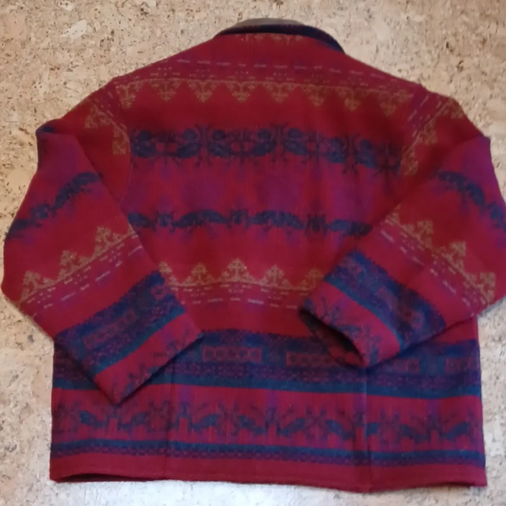 Woolrich Women's Vintage Red Floral Fully Lined Wool Blend Jacket Size XL - Picture 9 of 9